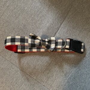 Plaid Dog Collar with Bow- Medium